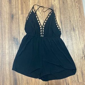 Open back cutout romper